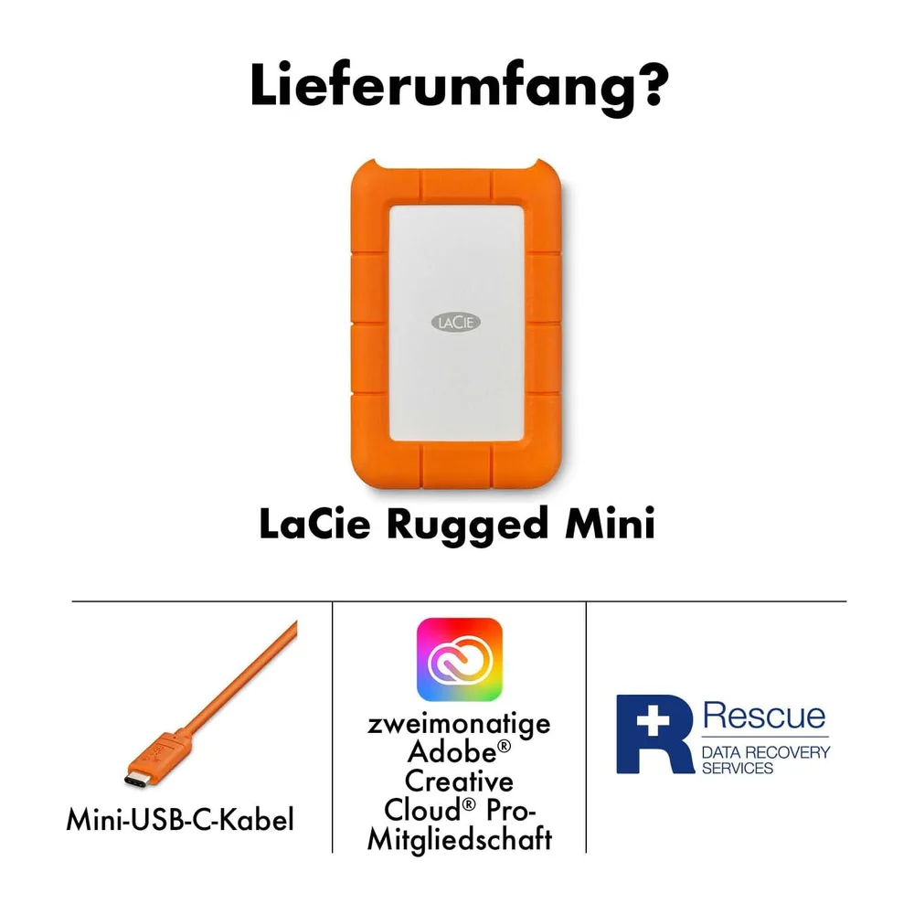 LaCie 2TB Rugged Mini Externe Tragbare Festplatte — 3