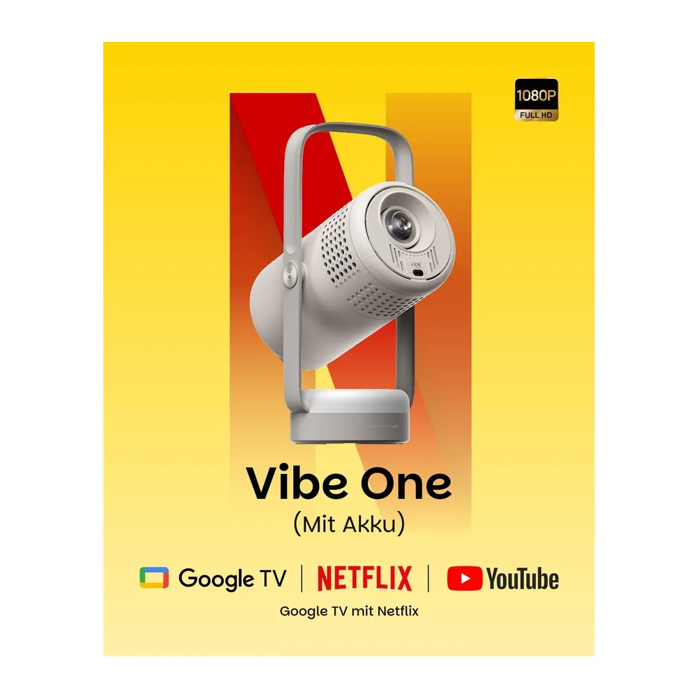 XGIMI Vibe One mit Akku 1080p Mini Beamer — 2
