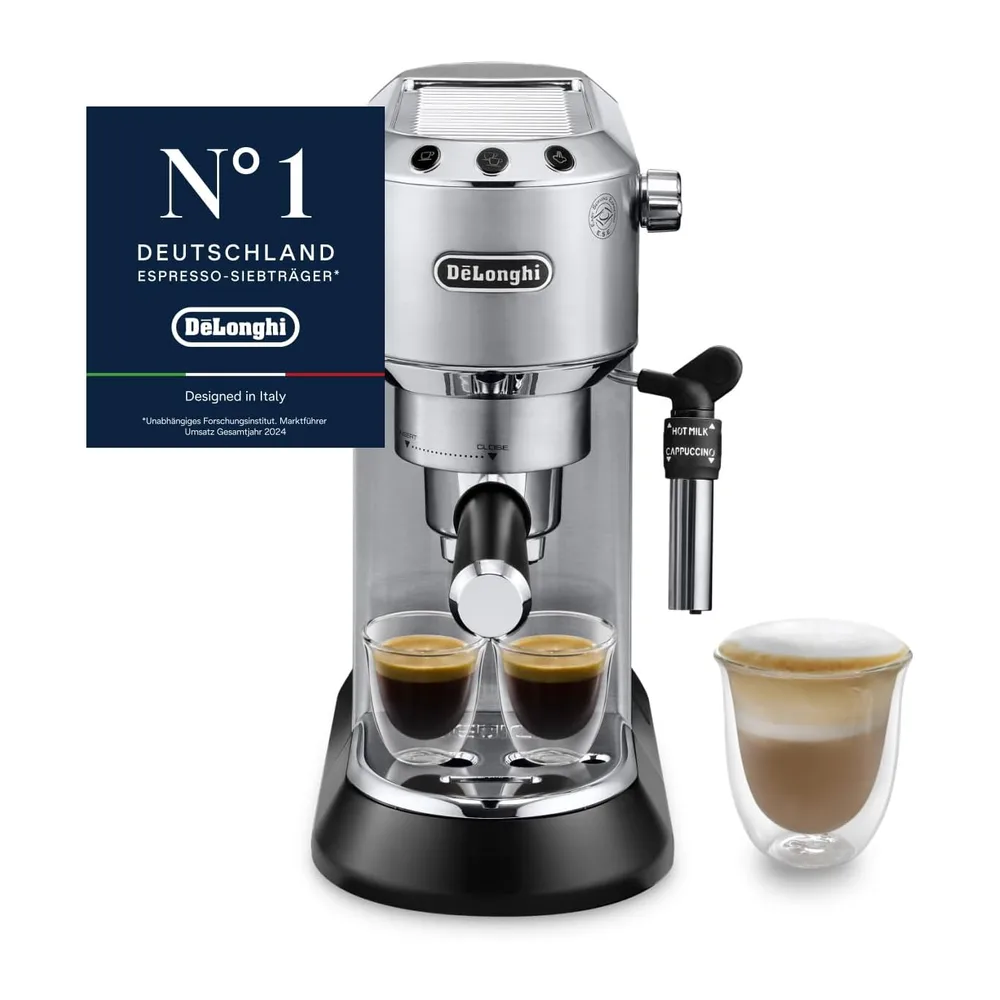 De'Longhi Dedica Style - Espressomaschine mit Manuellem Milchaufschäumer