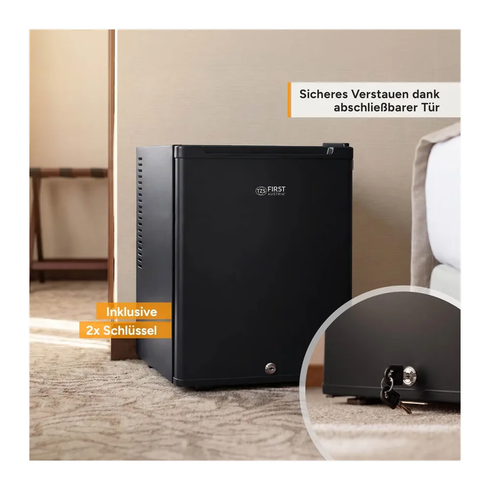 TZS First Austria - Mini Kühlschrank 40L lautlos & abschließbar - Kleiner Minikühlschrank, wechselbarer — 5
