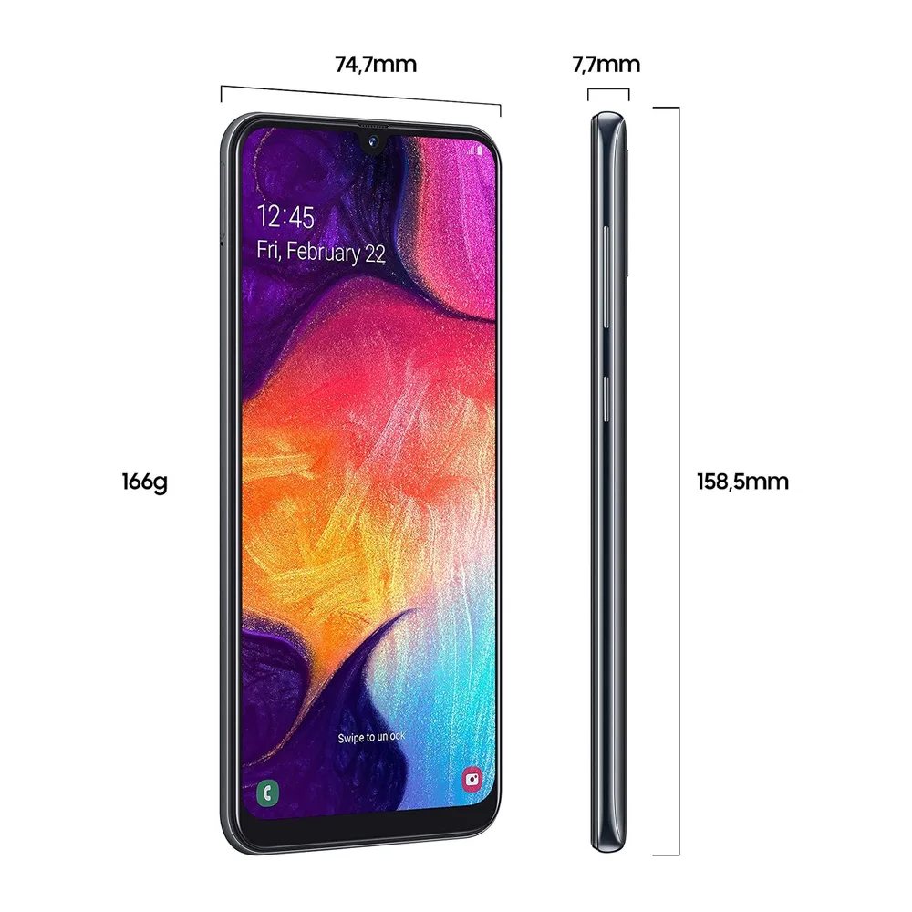 2019 Samsung Galaxy A50 Dual SIM 128GB - Schwarz (Generalüberholt) — 2