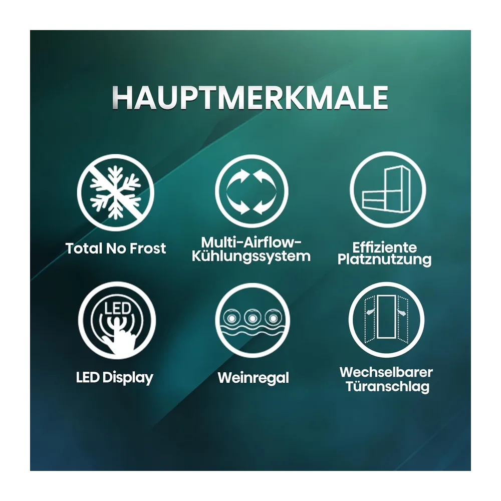 Hisense RB327N4AD2 Kühl-Gefrierkombination/ NoFrostPlus/ Multiflow 360°/ HolidayMode/ FreshZone/ 182,4 cm/ — 3