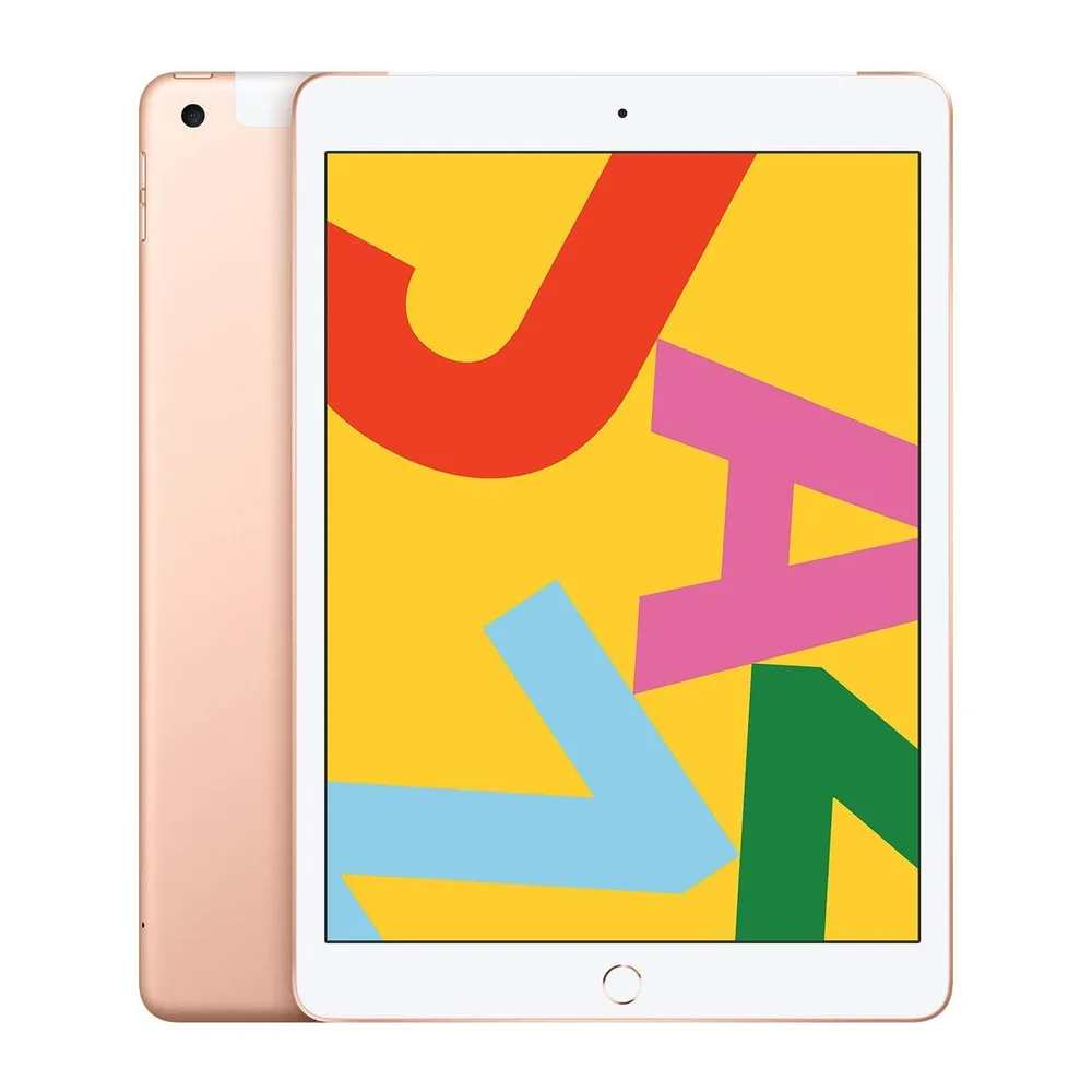 Apple iPad (7. Generation, 10.2-Zoll, 2019), 32GB, Wi-Fi + Cellular, Gold (Generalüberholt)