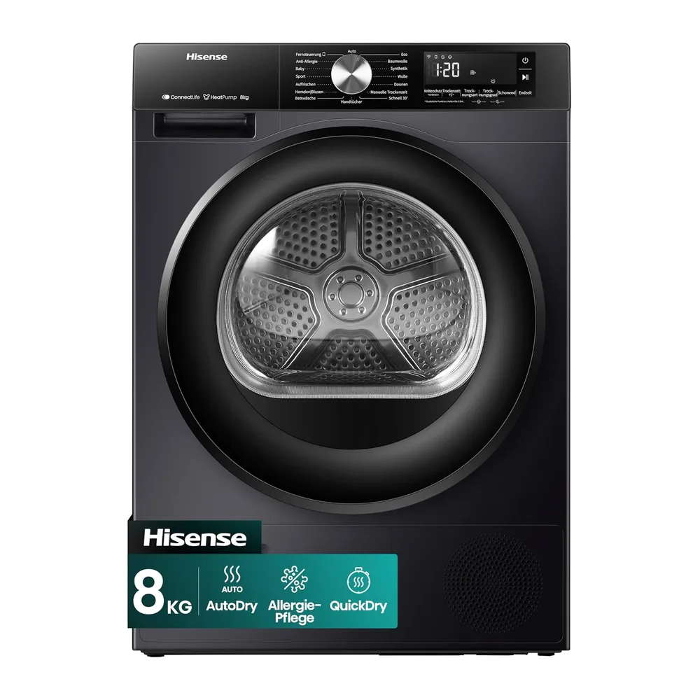 Hisense DH3S802BB3 Kondenstrockner mit Wärmepumpe / 8KG / 16