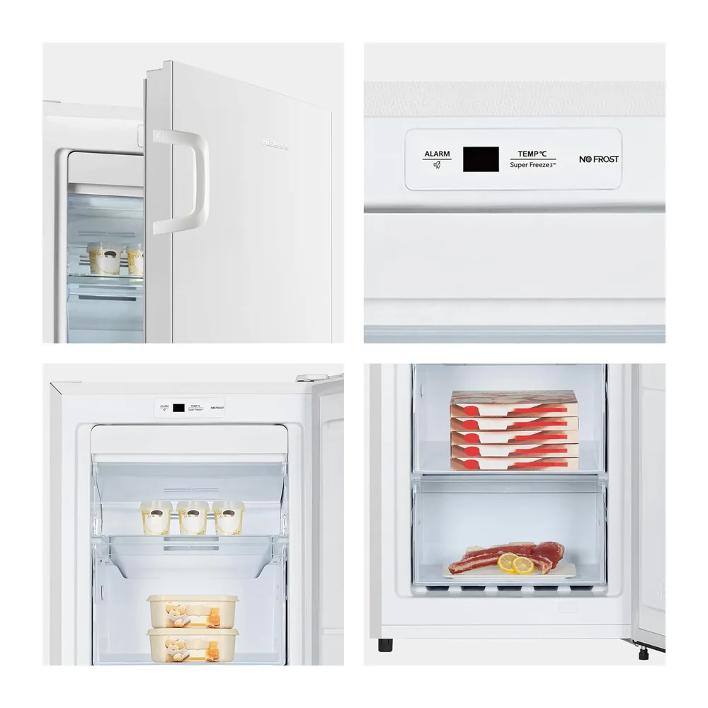 Hisense FV191N4AW2 Gefrierschrank/ TotalNoFrost/ SuperFreeze/ Türalarm/ Multiflow 360°/ BigBox/ 143,4 cm/ — 4
