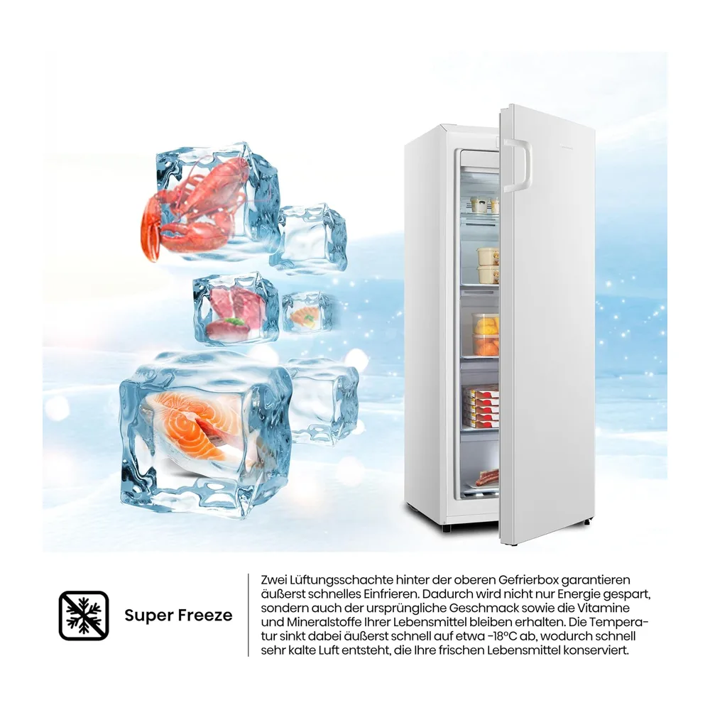 Hisense FV191N4AW2 Gefrierschrank/ TotalNoFrost/ SuperFreeze/ Türalarm/ Multiflow 360°/ BigBox/ 143,4 cm/ — 6