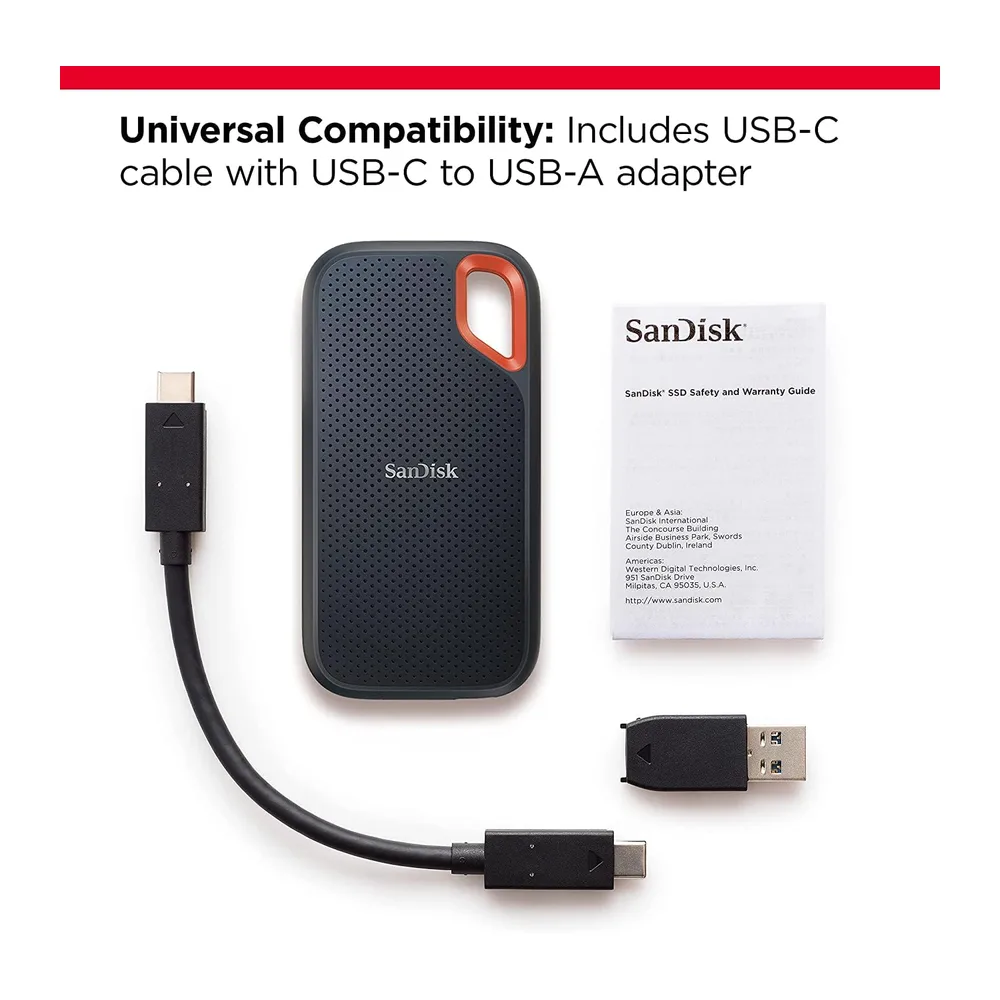 SANDISK Extreme Portable SSD 1 TB (tragbare NVMe SSD — 3