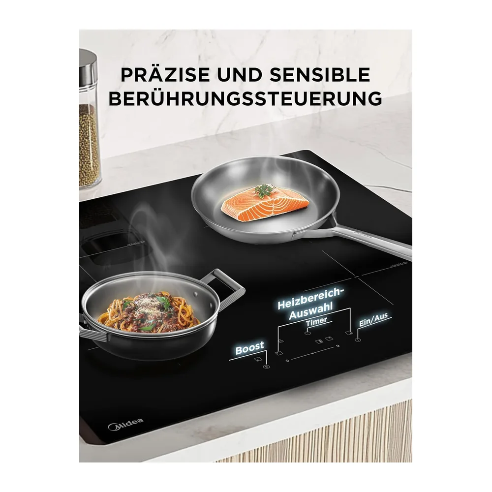 Midea MIH741F238K0 Induktionskochfeld, 4 Kochzonen, 7400W — 5