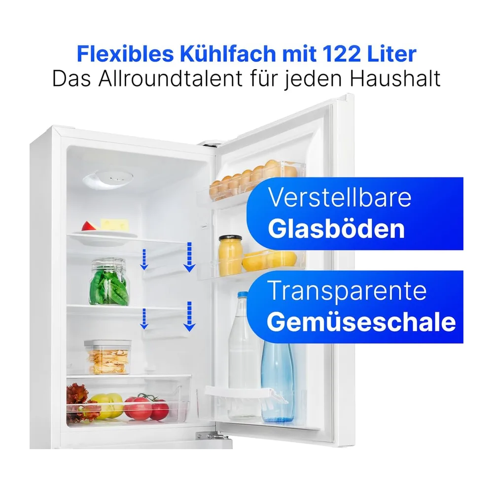 Bomann® Kühlschrank mit Gefrierfach | Energieklasse E | 143cm | Kühl Gefrierkombination leise 39 dB | 3 — 3