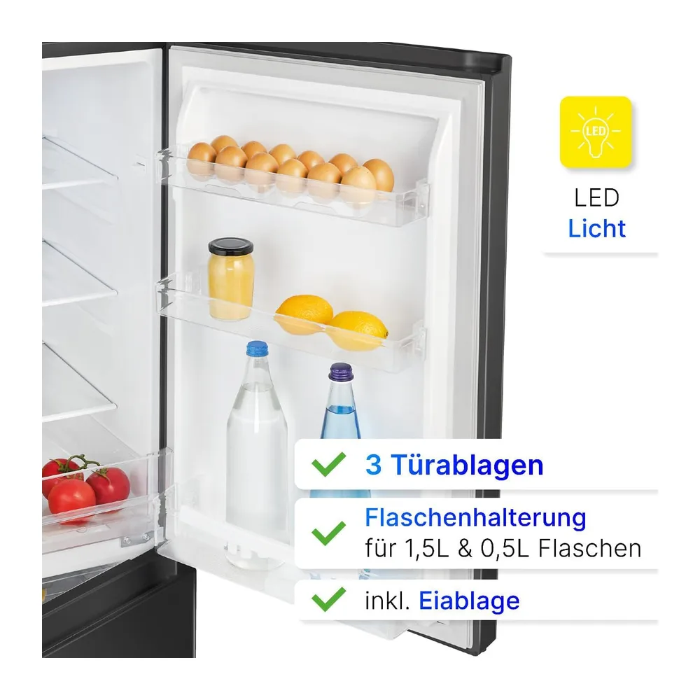 Bomann® Kühlschrank mit Gefrierfach | Energieklasse E | 143cm | Kühl Gefrierkombination leise 39 dB | 3 — 3