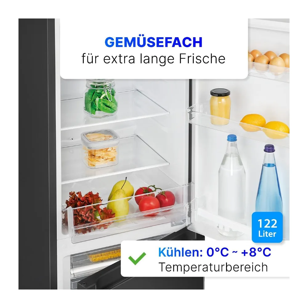 Bomann® Kühlschrank mit Gefrierfach | Energieklasse E | 143cm | Kühl Gefrierkombination leise 39 dB | 3 — 4