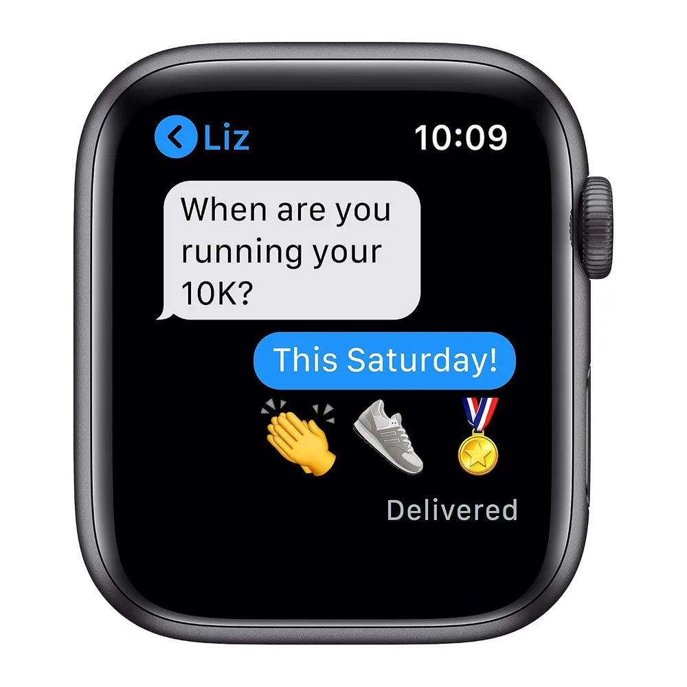 Apple Watch Series 6 (GPS, 44MM) Aluminiumgehäuse Space Grau mit Schwarz Sportarmband (Generalüberholt) — 4