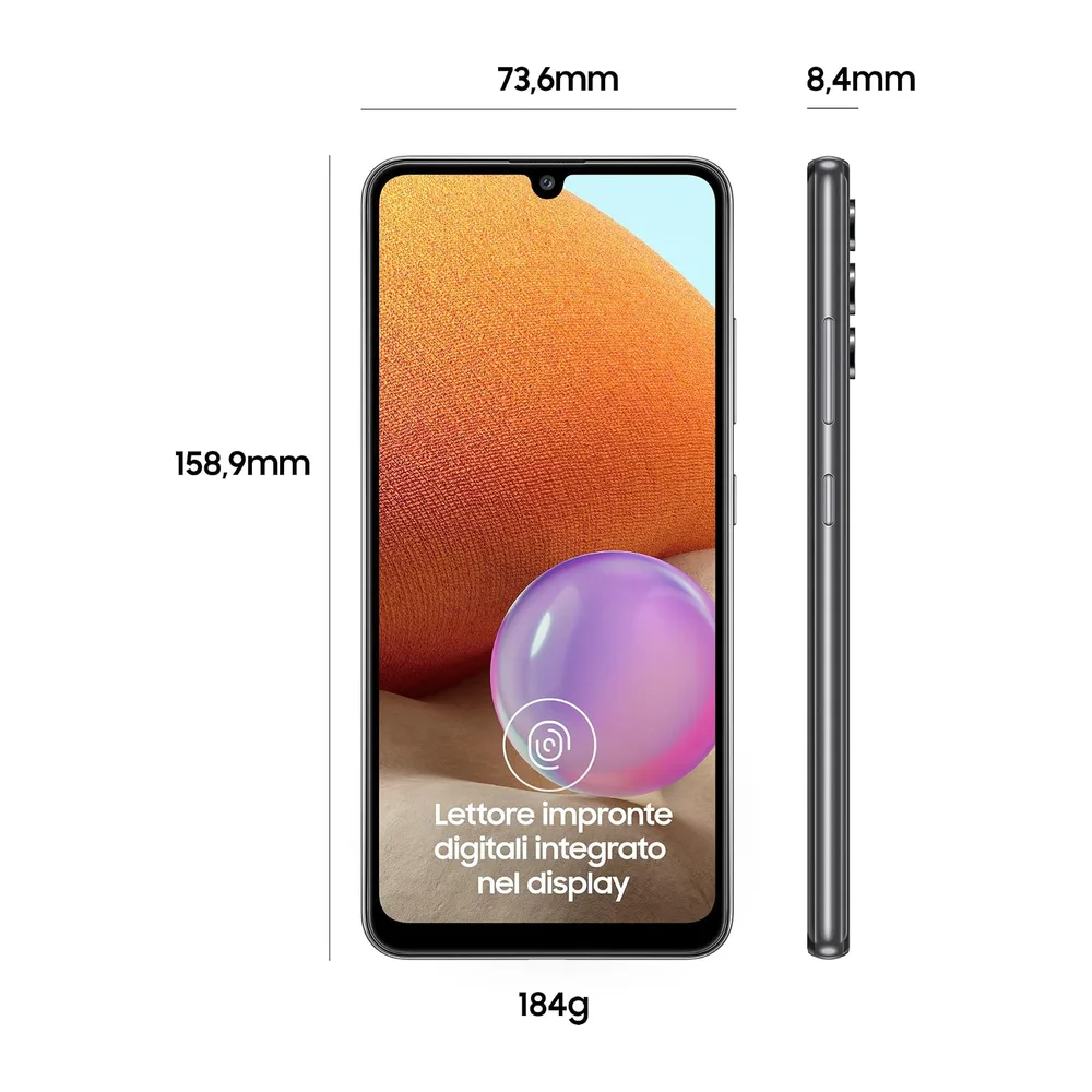 2021 Samsung Galaxy A32 Dual SIM, 128GB, 4GB RAM, Tolles Schwarz (Generalüberholt) — 3