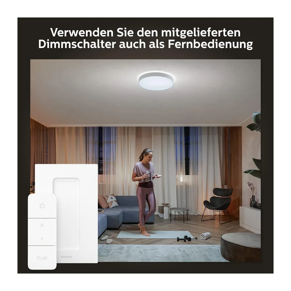 Philips Hue White Ambiance Enrave Deckenleuchte XL (6.100 lm) inkl. Dimmschalter — 4
