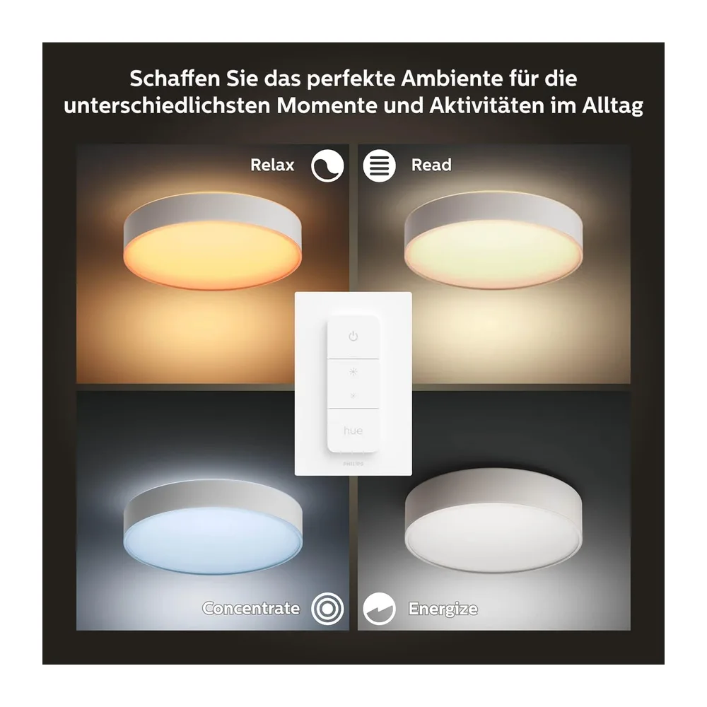 Philips Hue White Ambiance Enrave Deckenleuchte XL (6.100 lm) inkl. Dimmschalter — 5