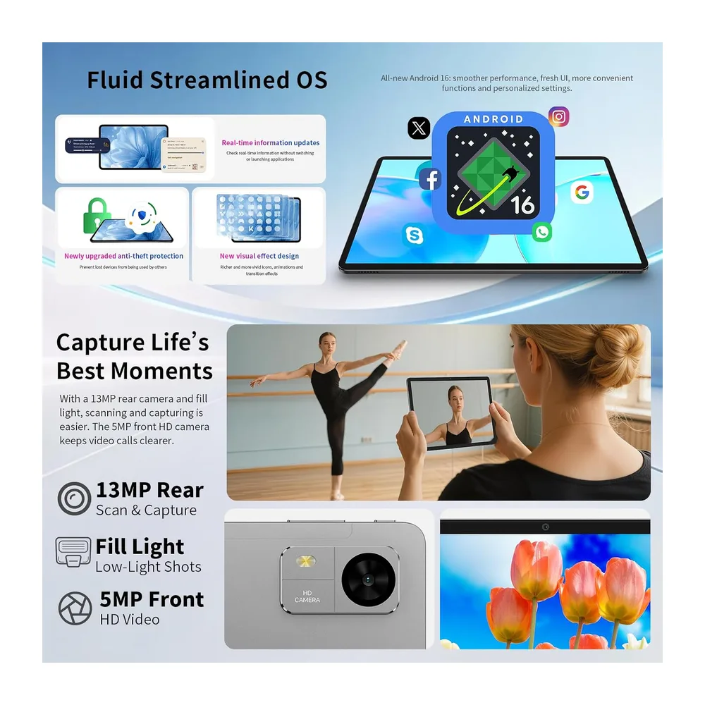TECLAST M50T Tablet 10.1 Zoll Android 16 mit Gemini AI — 2
