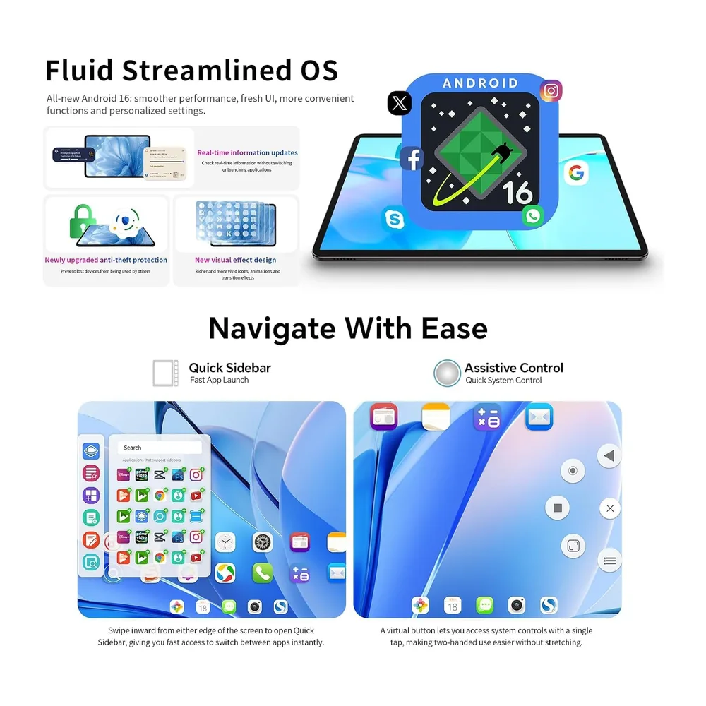 TECLAST Tablet 13.4 Zoll 120Hz Display Android 16 Gaming Tablets T65 — 4