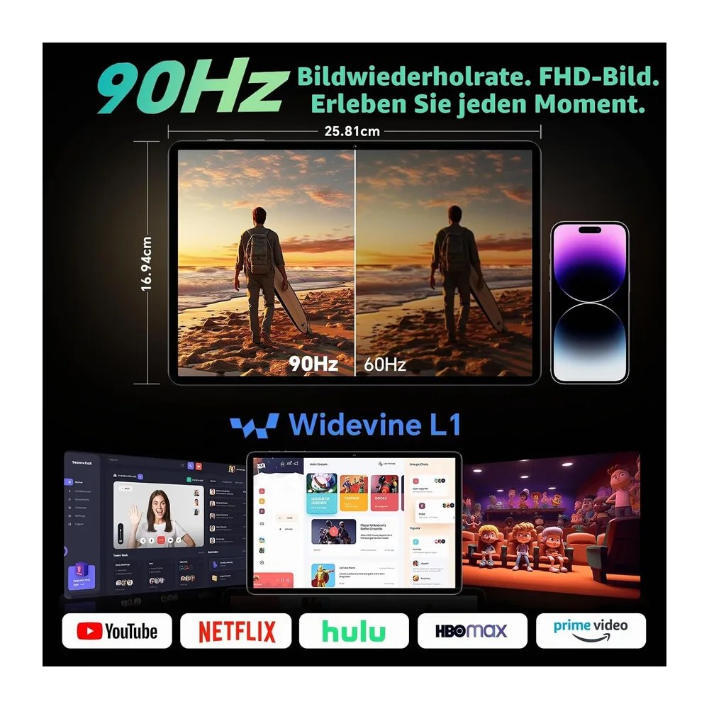 TECLAST P50T Tablet 11 Zoll mit Hülle, Android 16 mit Gemini AI, 8000mAh Akku Gaming Tablet, Unisoc T7250, — 3