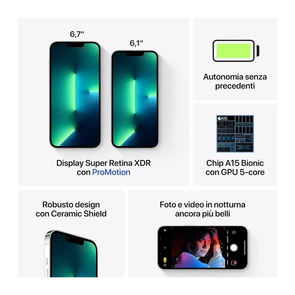 Apple iPhone 13 Pro, 128GB, Silber - (Generalüberholt) — 5