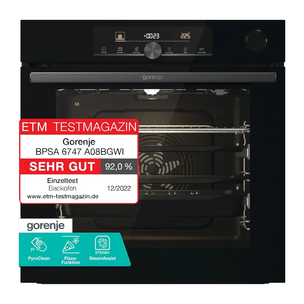 Gorenje OptiBake Advanced BPSA 6747 A08BG Einbau-Backofen / 77L / Heißluft / Pyrolyse / AutoBake / Touch