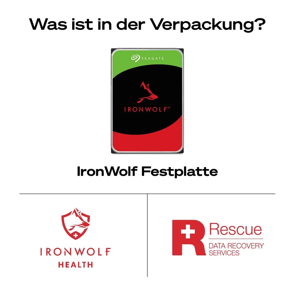 Seagate 4TB IronWolf Interne NAS-Festplatte — 4