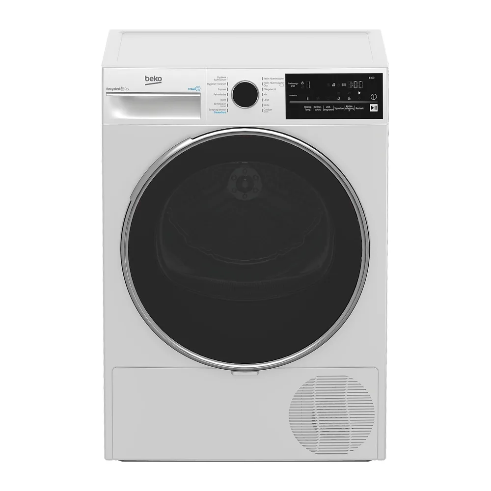 Beko B3T42240S b300 Wärmepumpentrockner, 8 kg, allergikergeeignet, Hygiene Trocknen & Hygiene Auffrischen,