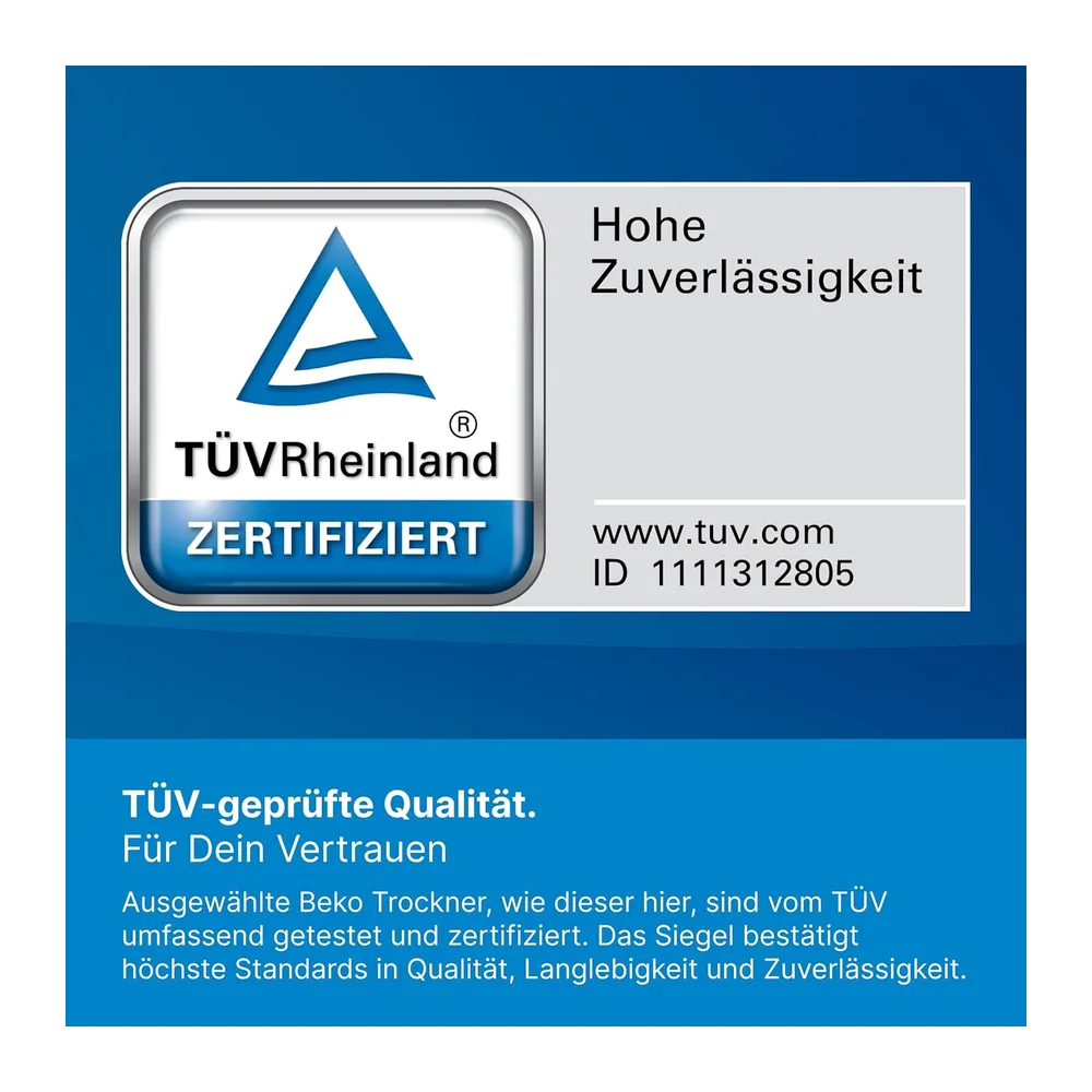 Beko B3T42240S b300 Wärmepumpentrockner, 8 kg, allergikergeeignet, Hygiene Trocknen & Hygiene Auffrischen, — 2