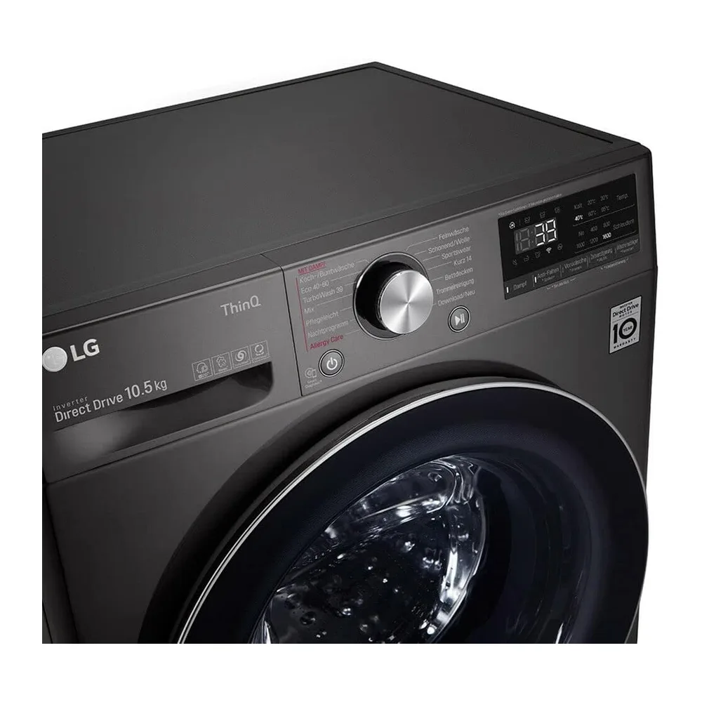LG F6WV710P2S Waschmaschine (10,5 kg, Energieklasse A, 1.600 U/Min.) mit AI DD (AI Wash), TurboWash 360°, — 4