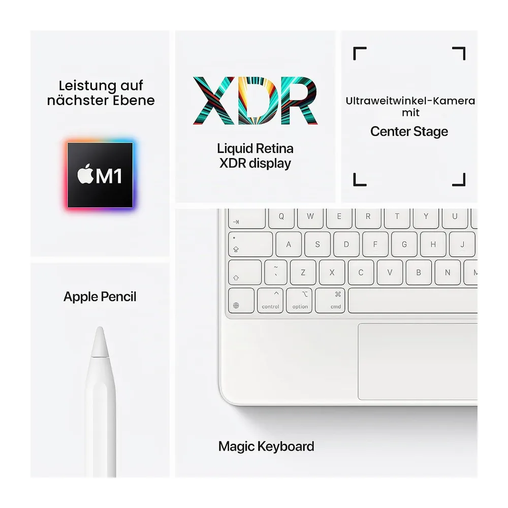 Apple 2021 iPad Pro (12,9", Wi-Fi + Cellular, 128 GB) - Space Grau (5. Generation) (Generalüberholt) — 5