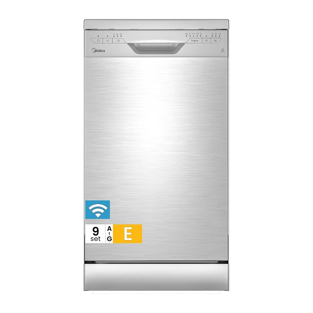 Midea SF 3.45N PRO Geschirrspüler 45cm Freistehend & Unterbaufähig Silber [Energieklasse E]