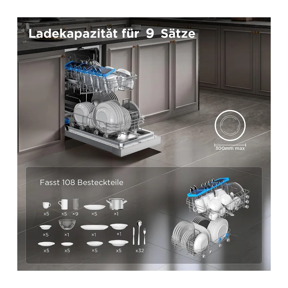 Midea SF 3.45N PRO Geschirrspüler 45cm Freistehend & Unterbaufähig Silber [Energieklasse E] — 2