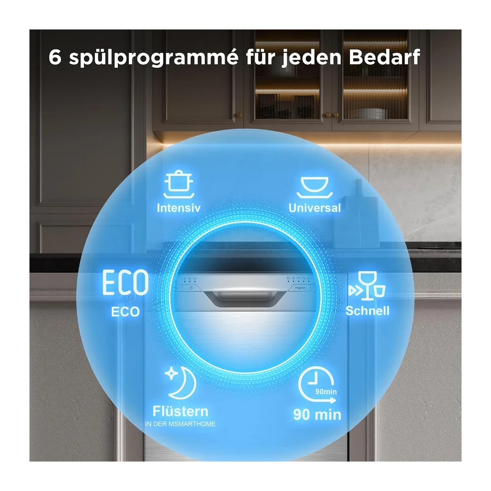 Midea SF 3.45N PRO Geschirrspüler 45cm Freistehend & Unterbaufähig Silber [Energieklasse E] — 4