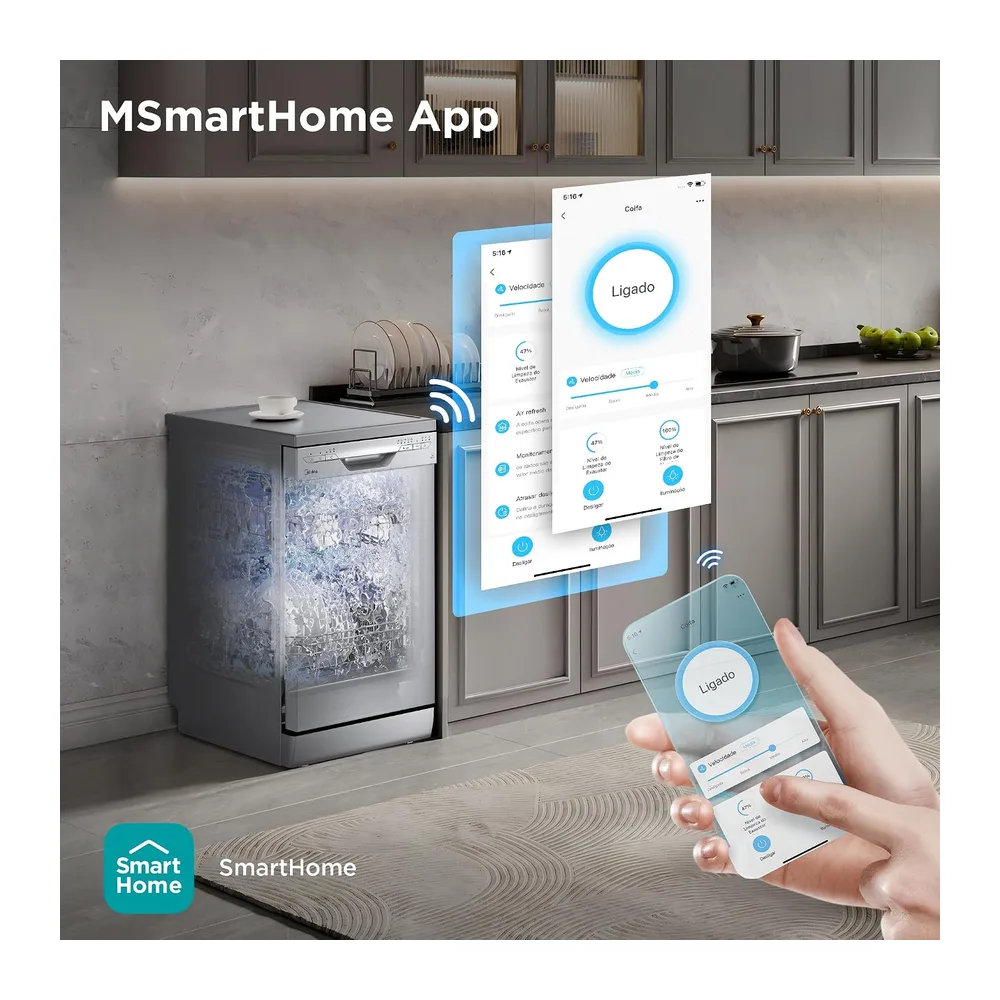 Midea SF 3.45N PRO Geschirrspüler 45cm Freistehend & Unterbaufähig Silber [Energieklasse E] — 6