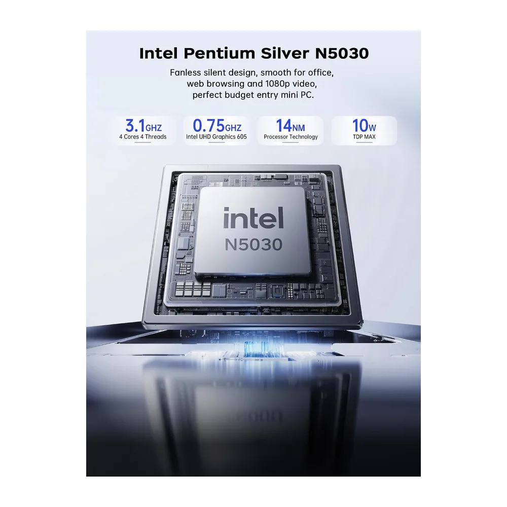 ACEMAGICIAN Mini PC Intel Pentium N5030 (bis zu 3,1 GHz) 12GB RAM 256GB SSD — 2