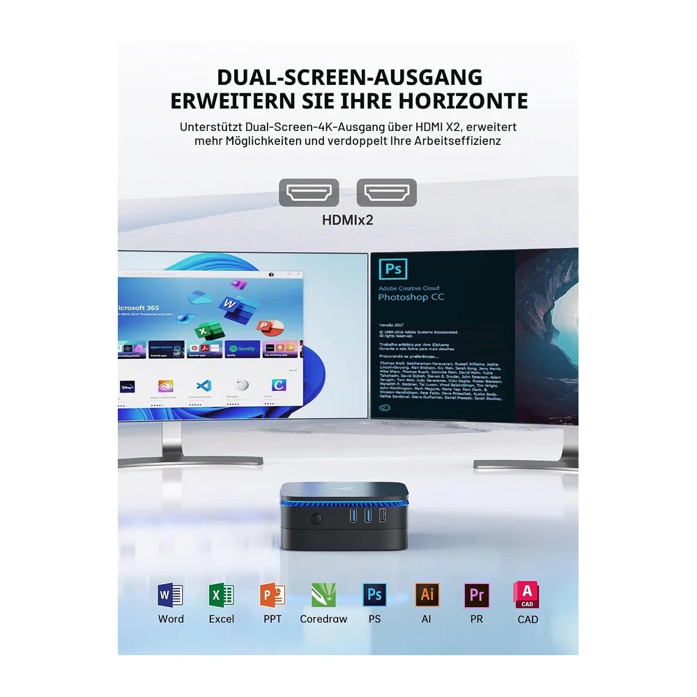 ACEMAGICIAN Mini PC Intel Pentium N5030 (bis zu 3,1 GHz) 12GB RAM 256GB SSD — 5