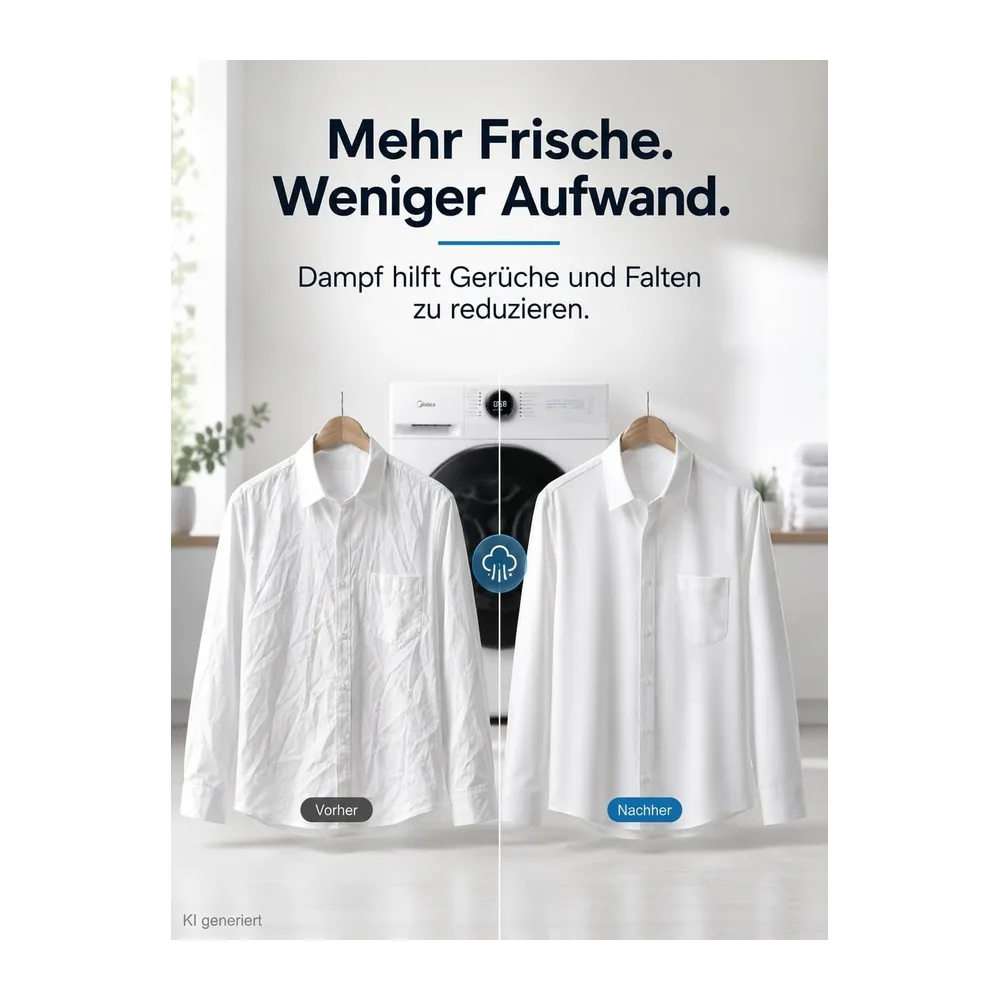 Midea 8 kg Waschmaschine Energieeffizienzklasse A weiß MF200W80WB-14AS [Energieklasse A] — 5
