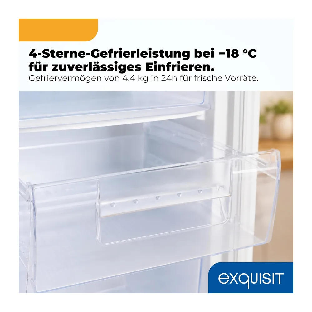 Exquisit GS512-040E Gefrierschrank - 91 l Tiefkühlschrank Klein in Weiß [Energieklasse E] — 6