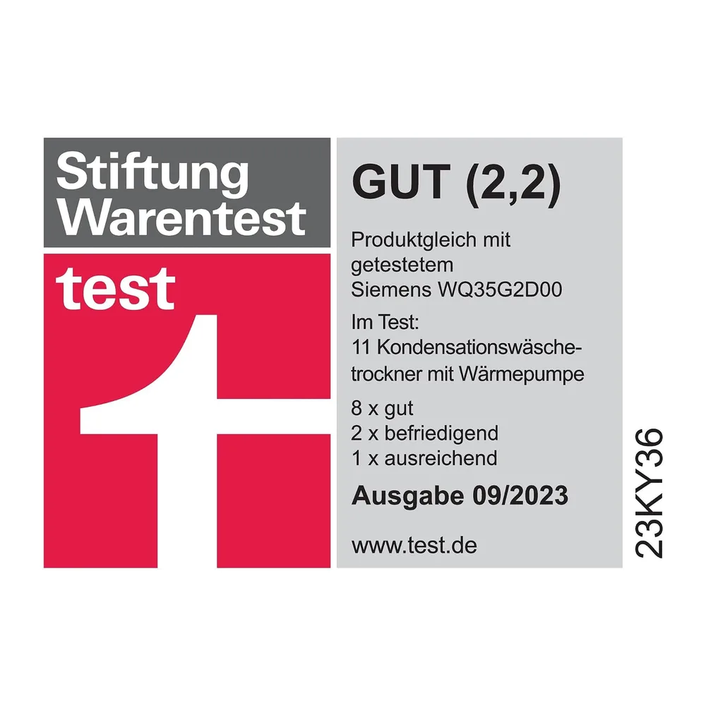 Bosch WQG235D00, Stiftung Warentest GUT (2,2)*, Serie 6, Wärmepumpentrockner 8 kg, Schneller getrocknete — 2