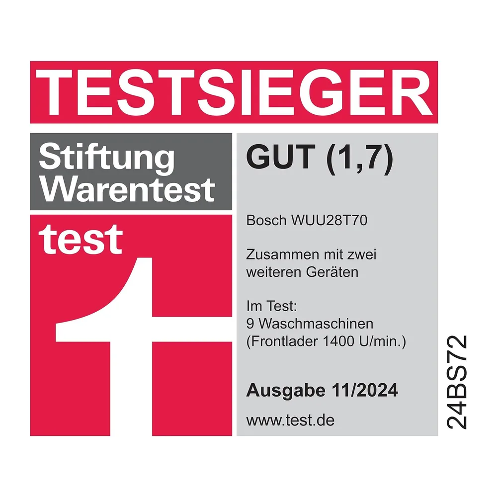 Bosch WUU28T70, Serie 6, Waschmaschine 8 kg, 1400 UpM, Unterbaufähig, schneller waschen mit SpeedPerfect, — 2