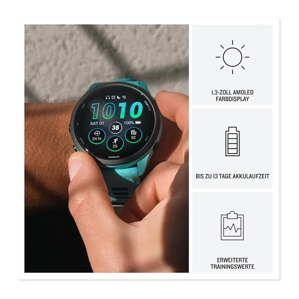 Garmin Forerunner 265, 46 mm, GPS-Laufuhr, Schwarz — 3
