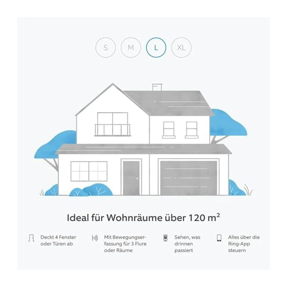 Ring Alarm - L + Innenkamera (Indoor Camera, 2. Gen.) im Paket | Alarmanlage für Haus & Wohnung mit WLAN & — 3