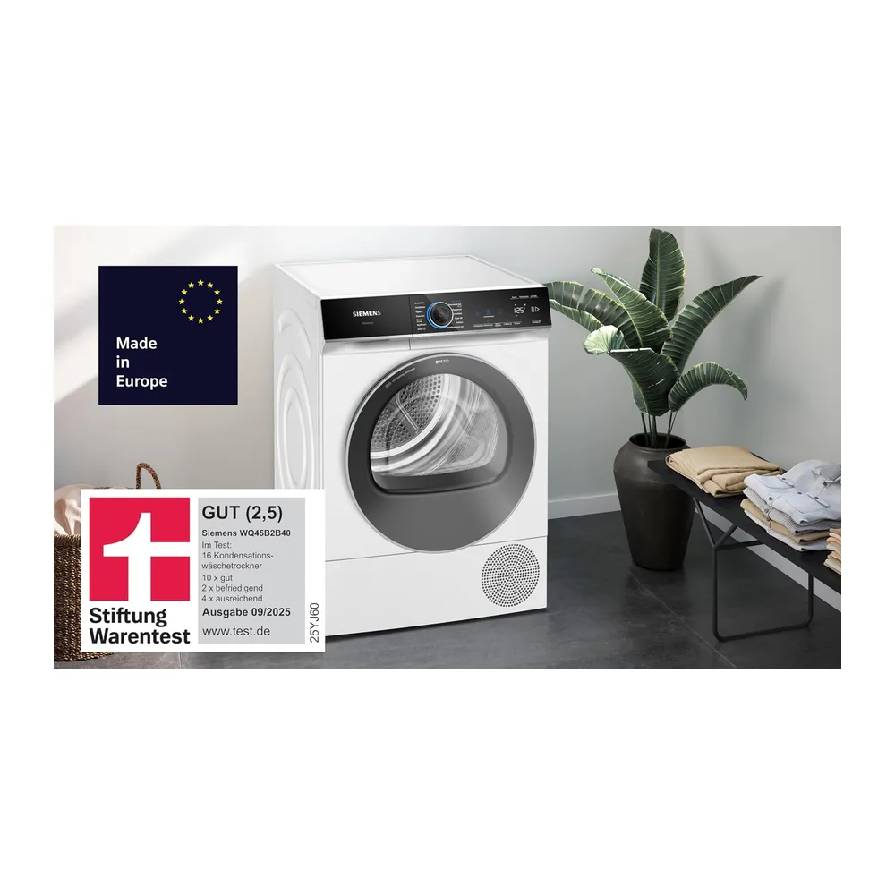 Siemens iQ700 Smarter Wärmepumpentrockner 9 kg autoDry WQ45B2B40 [Energieklasse C] — 3