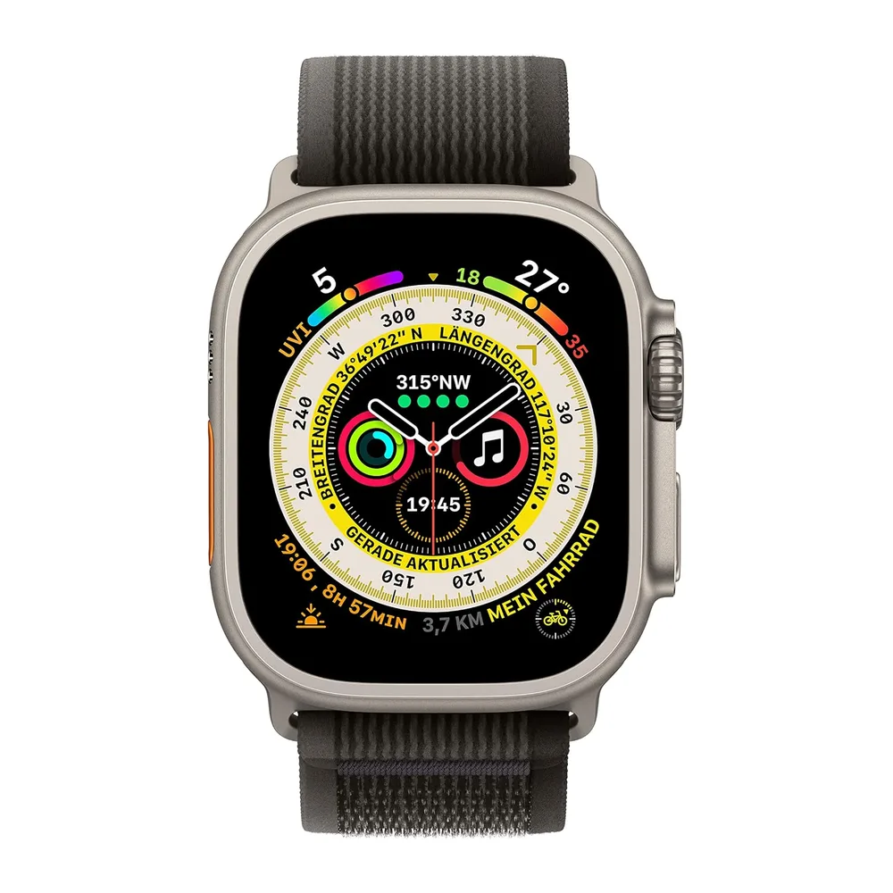 Apple Watch Ultra (GPS + Cellular mit 49mm) Titangehäuse mit Trail Loop Schwarz/Grau — 2