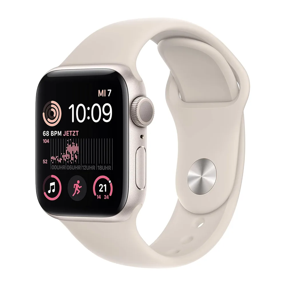 Apple Watch SE (2. Generation) (GPS, 40mm) - Aluminiumgehäuse Polarstern mit Sportarmband Polarstern -