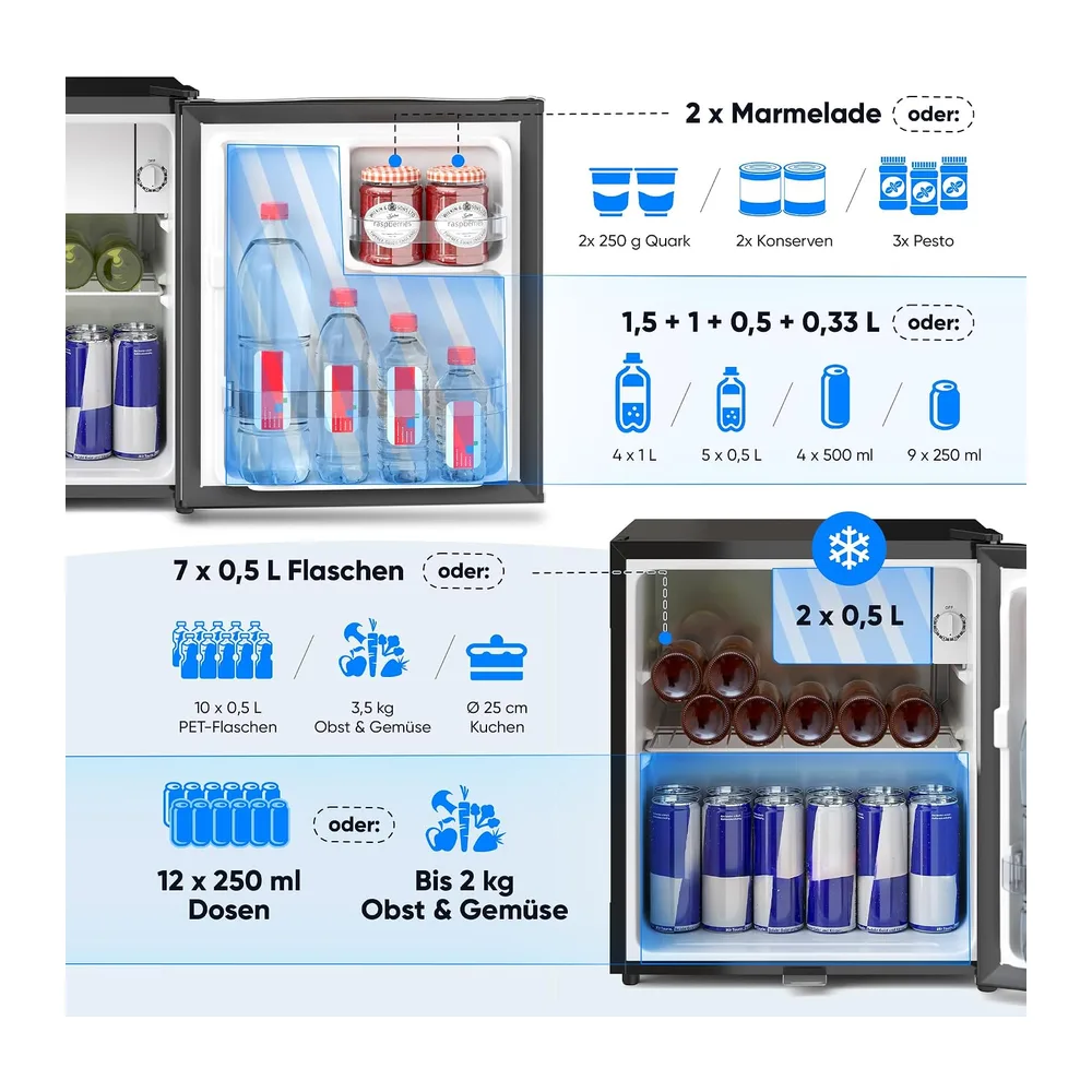 Stillstern Mini Kühlschrank E 45L mit Abtauautomatik — 4