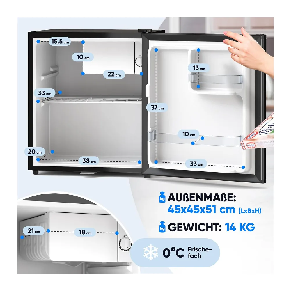 Stillstern Mini Kühlschrank E 45L mit Abtauautomatik — 5