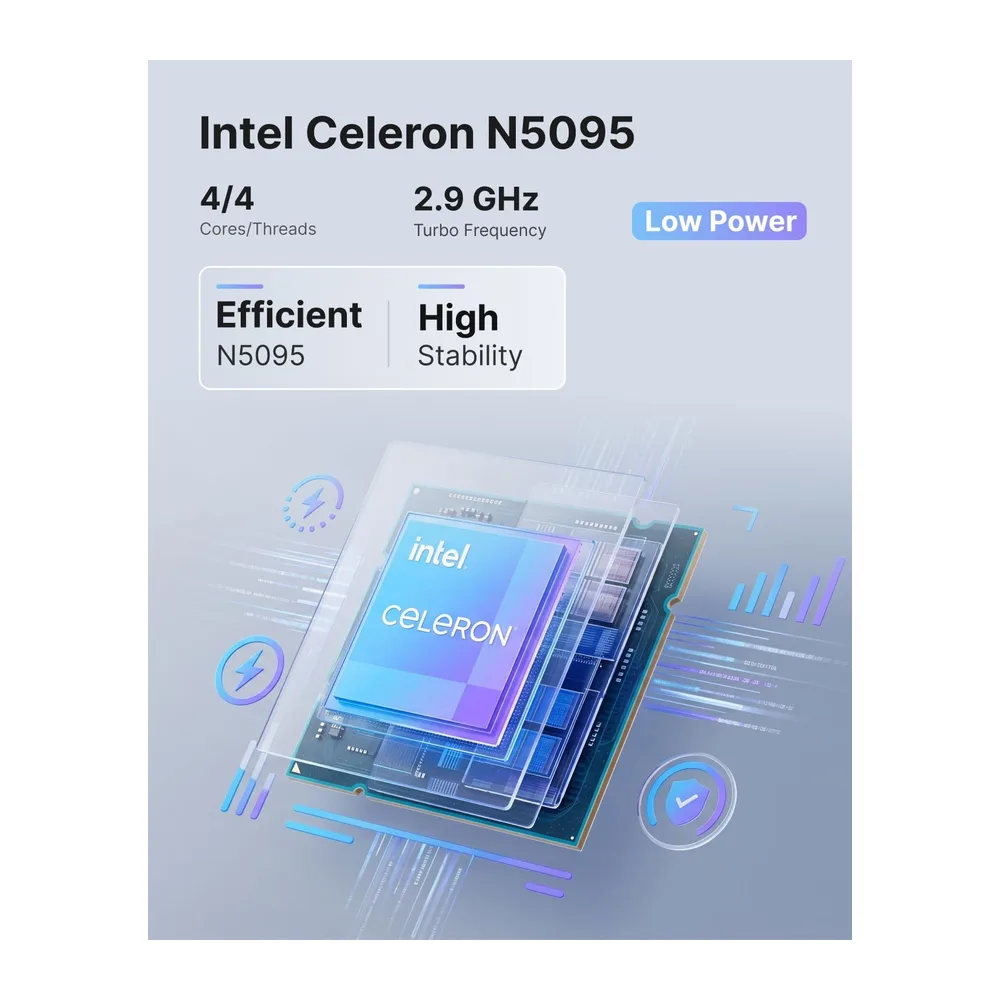 NiPoGi AK1PLUS Mini PC Ιntel Celeron N5095(4C/4T) WiFi 5 BT4.2 W-11 Pro — 3