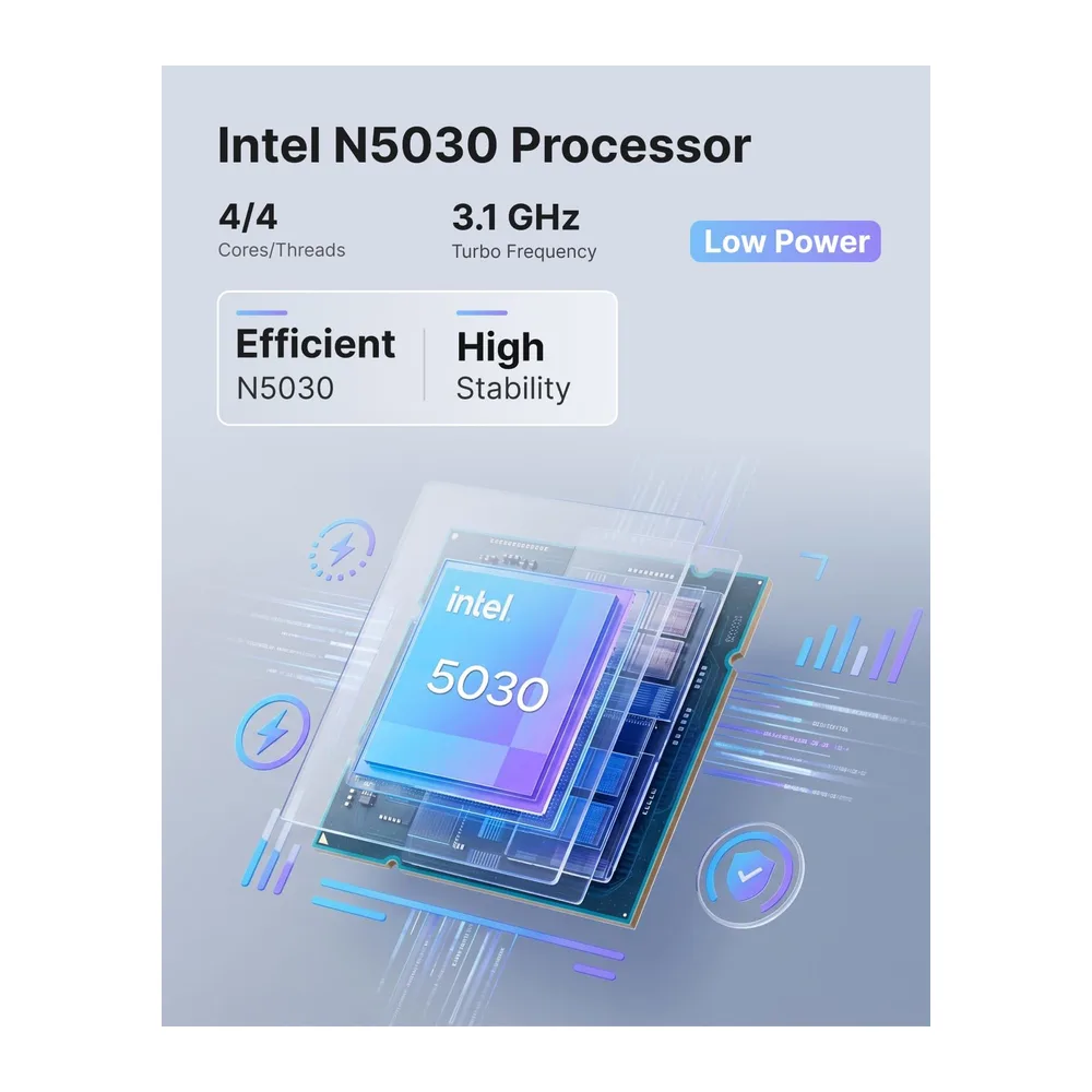 NiPoGi AK1PLUS Mini PC Ιntel N5030 (bis zu 3,1GHz) 12GB RAM+256GB SSD — 3