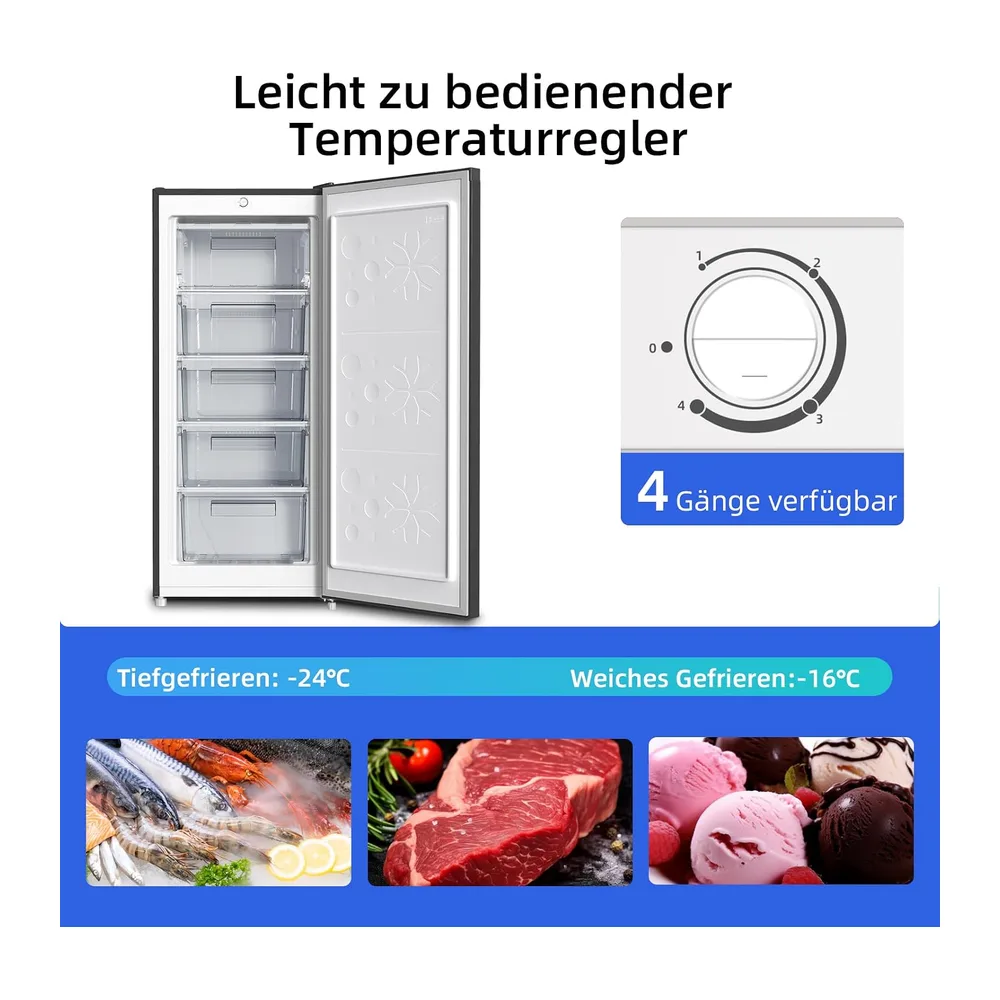 CHiQ Gefrierschrank Wechselbarer Türanschlag (145L Manuelle Abtauung) [Energieklasse E] — 4