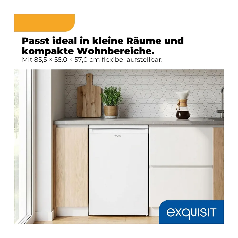 Exquisit Kühlschrank mit Gefrierfach, 109 l, Freistehend, Weiß [Energieklasse E] — 3